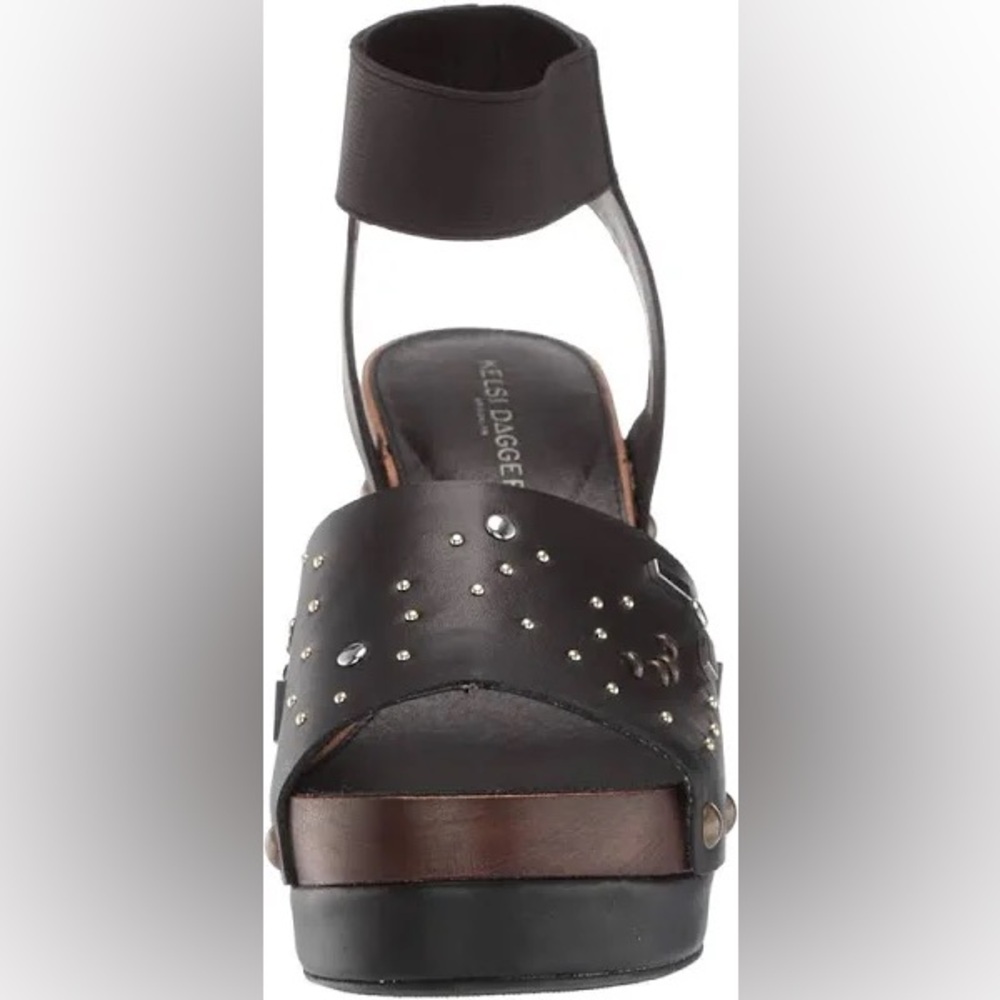 Kelsi Dagger Brooklyn Friday Black Leather Platform sandal size 6 - Picture 3 of 9